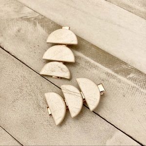 Handmade Polymer Clay pearl white hair clips
